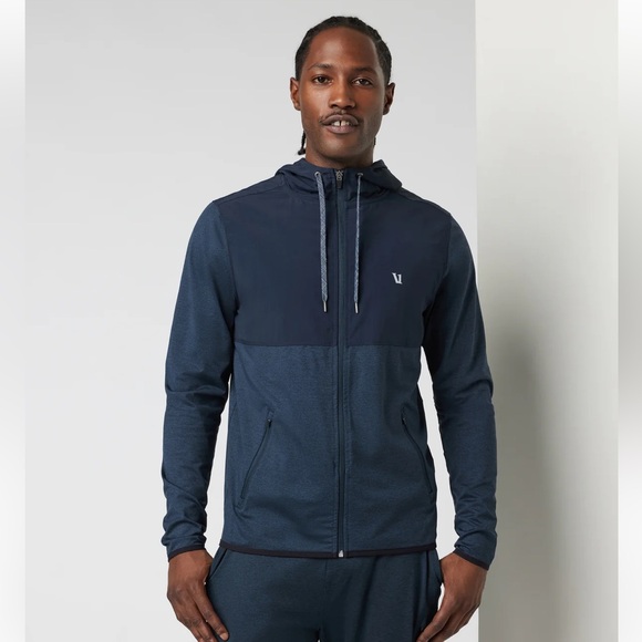 Vuori Other - Vuori Sunday Element Track Jacket in Blue Ink Heather Men’s Size XXL
